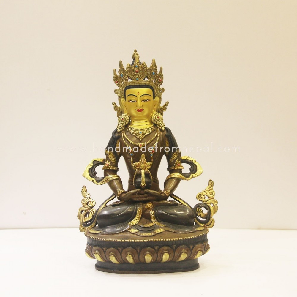 12" Antiqued Aparmita Buddha Statue