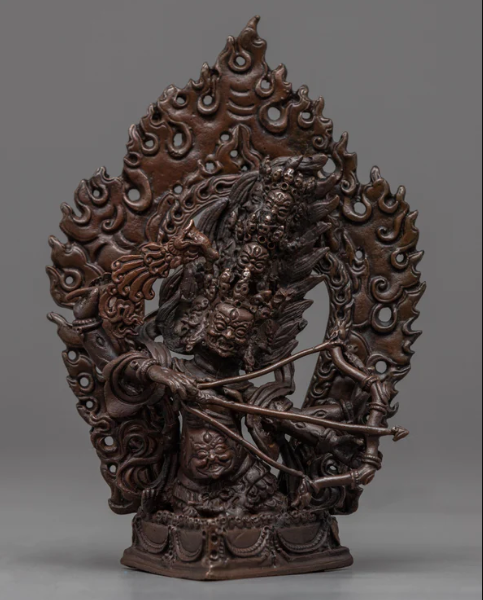 Copper Rahula Statue for Meditation and Ritual | Machine Made Buddhist Statue