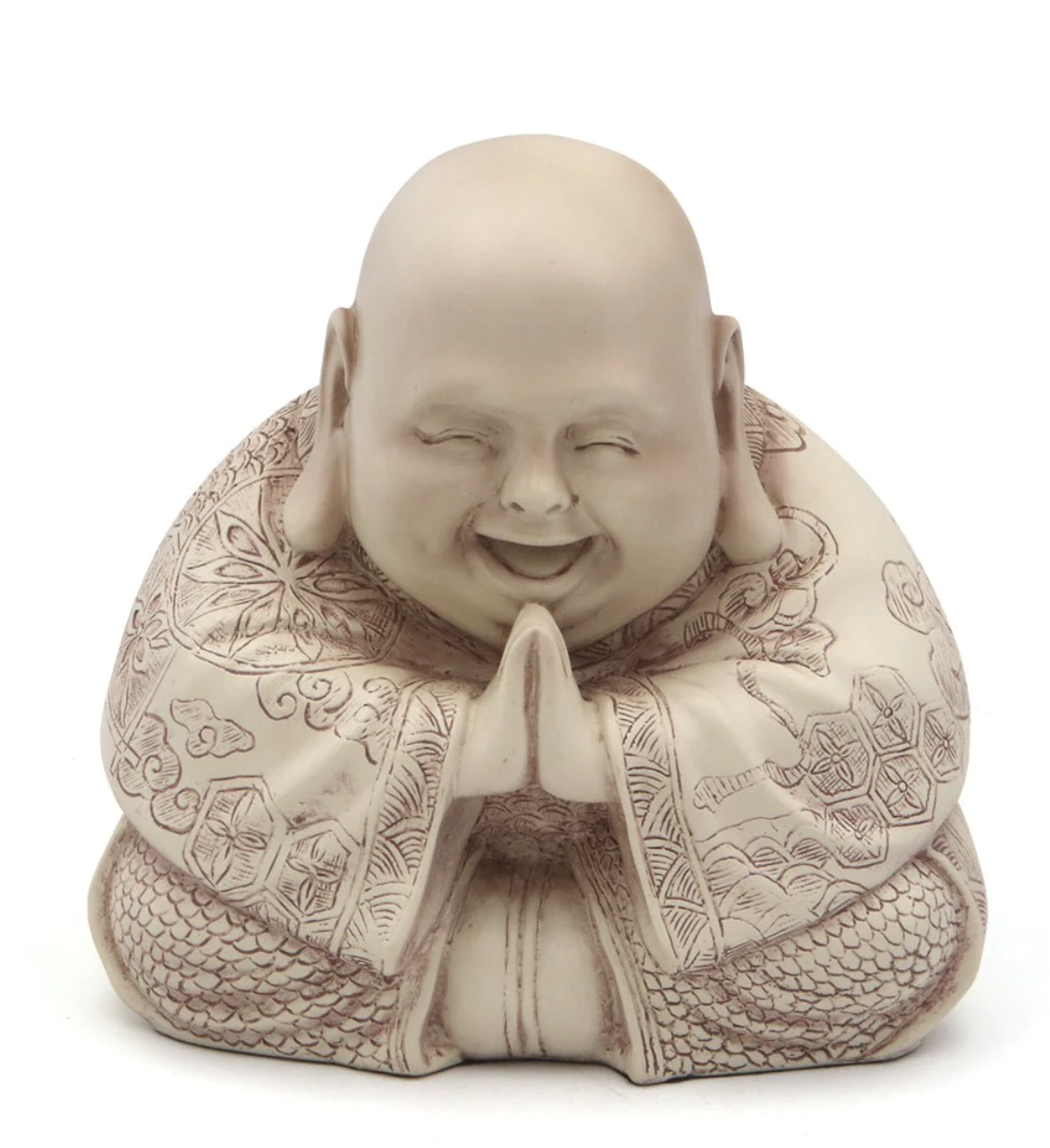 Majestic Praying Happy Buddha Statue