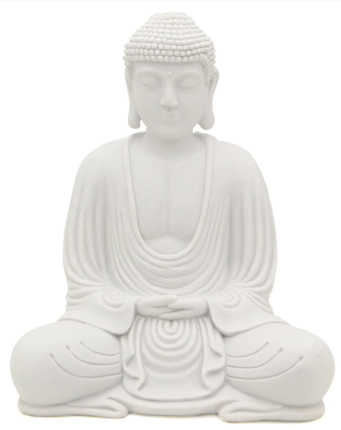 Serene White Buddha Statue, Indoor Outdoor use
