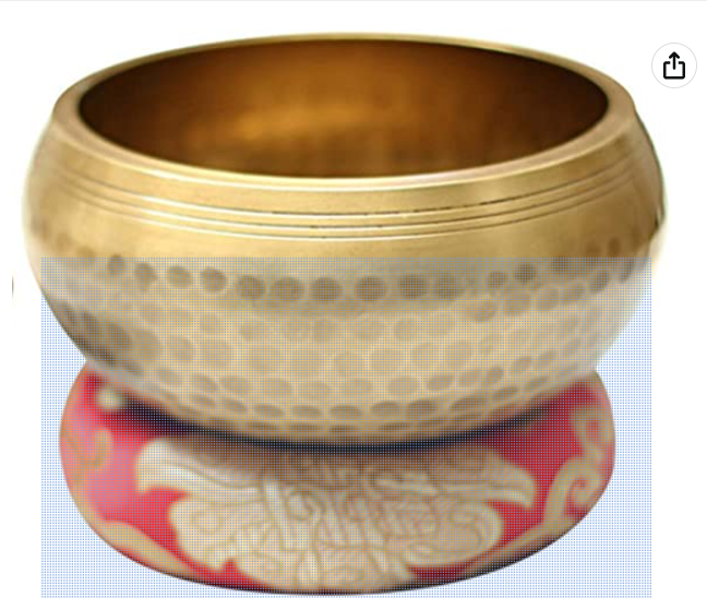 QUESHENG Handmade Nepal Tibetan Singing Bowl Set Resonance Meditation Yoga Bowl with Hibiscus Decorative Wall